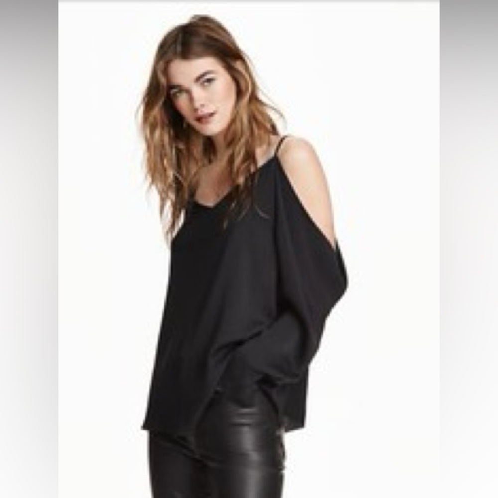 Kismet Black Cold-Shoulder Top